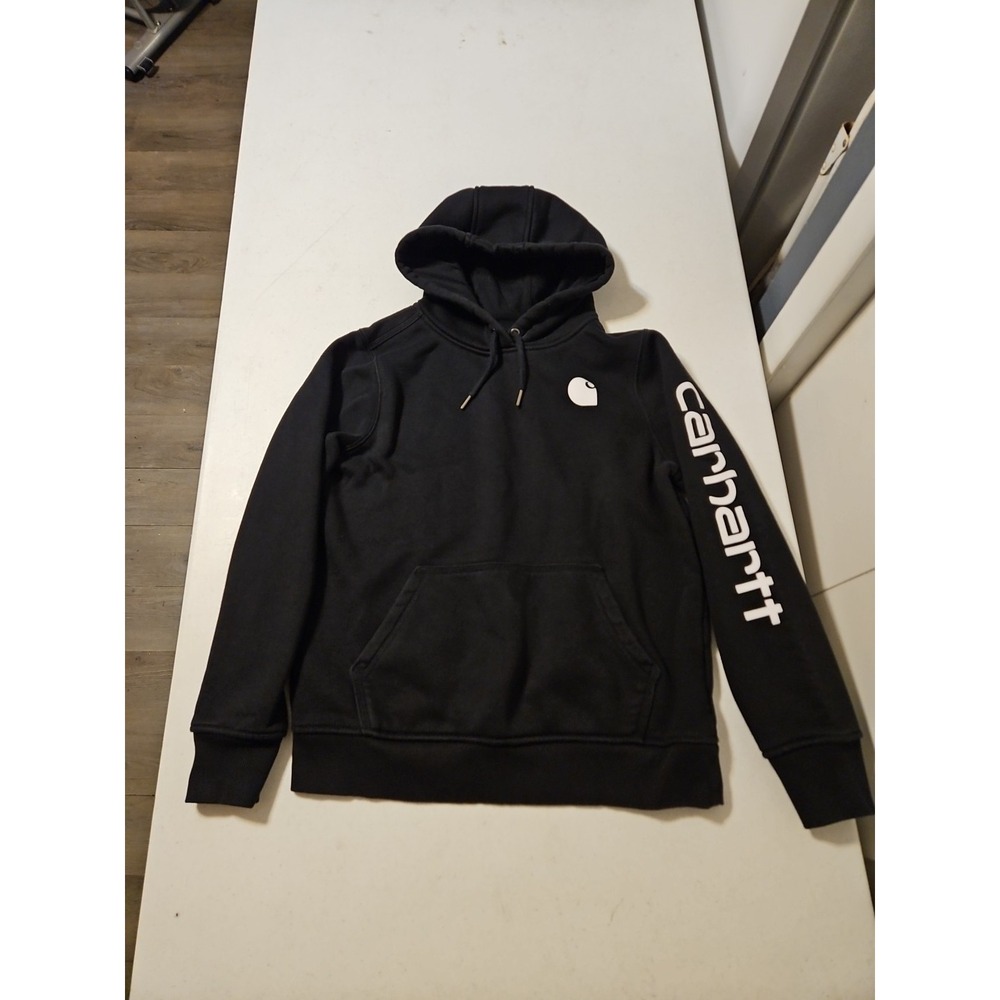 Carhartt Youth Kids Small 8/10 Black‎ Pullover Hoodie Hooded Sweatshirt (1078)